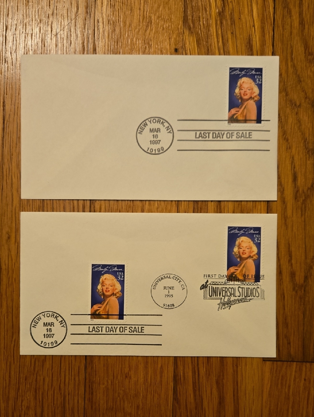 Marilyn Monroe First Day Cover & Last Day of Sale Set